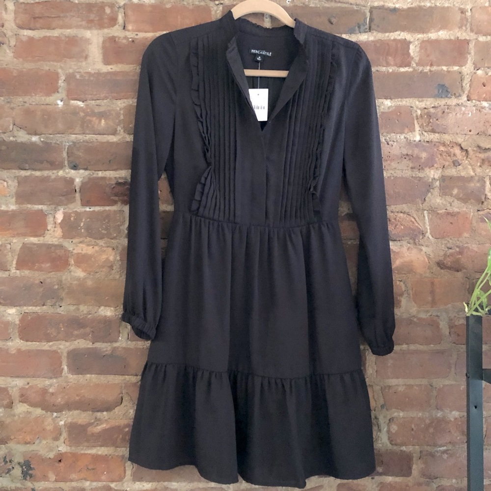 Black long sleeve J Crew dress